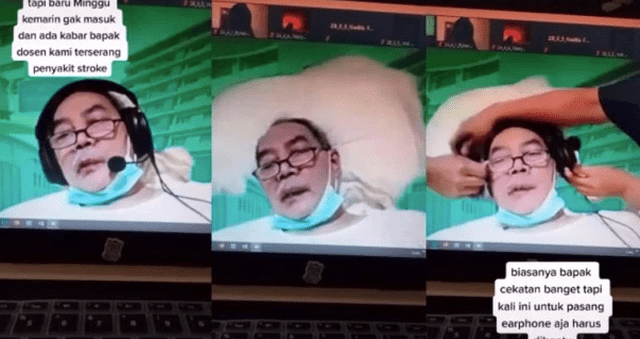 Đột quỵ nằm liệt giường, thầy giáo vẫn giảng bài online trên giường bệnh